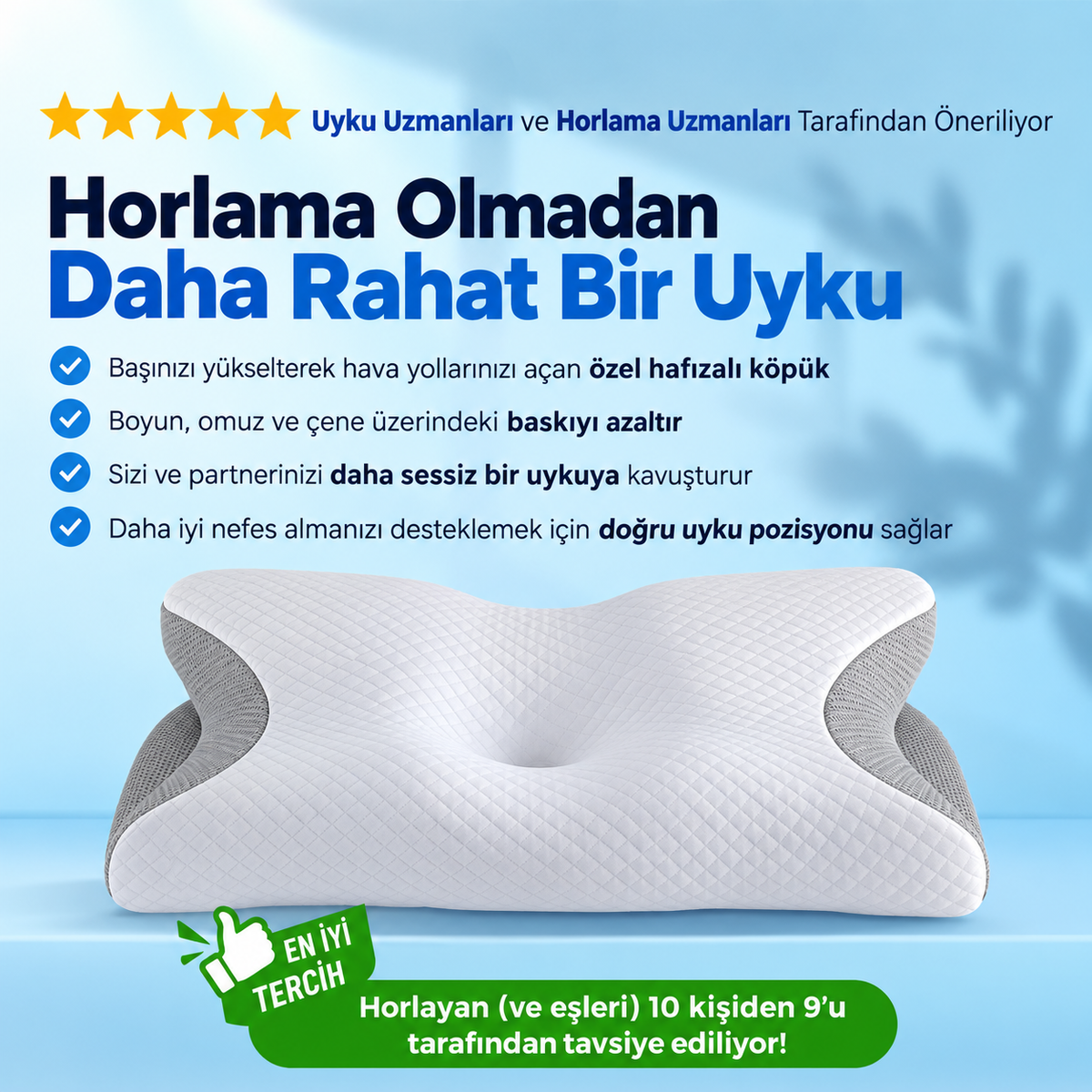 Uyku Pozisyonunuzu Düzelterek Horlamayı Susturan Yastık