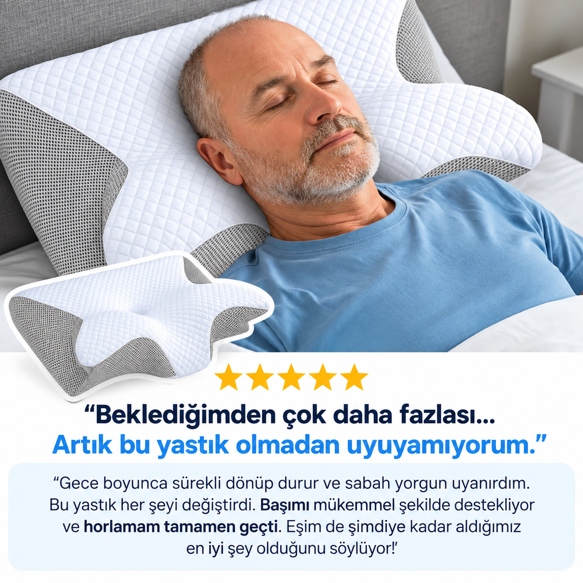 Uyku Pozisyonunuzu Düzelterek Horlamayı Susturan Yastık