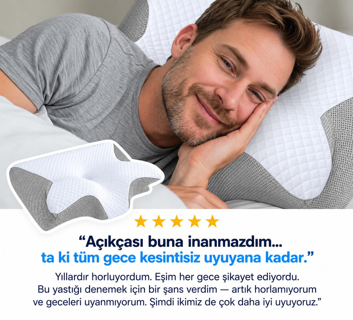 Uyku Pozisyonunuzu Düzelterek Horlamayı Susturan Yastık